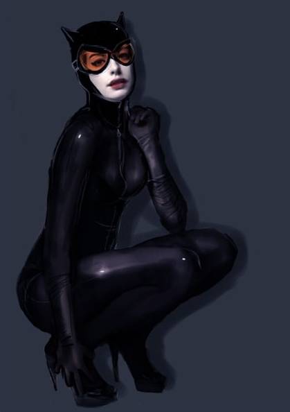  Hathaway might look in the modern Catwoman costume designed by Jim lee