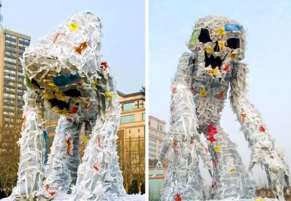 Shanghai’s Plastic Bag Monster Sculpture Reminds Citizens To Be More